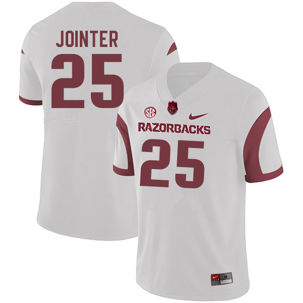 Men #25 James Jointer Arkansas Razorbacks College Football Jerseys Sale-White